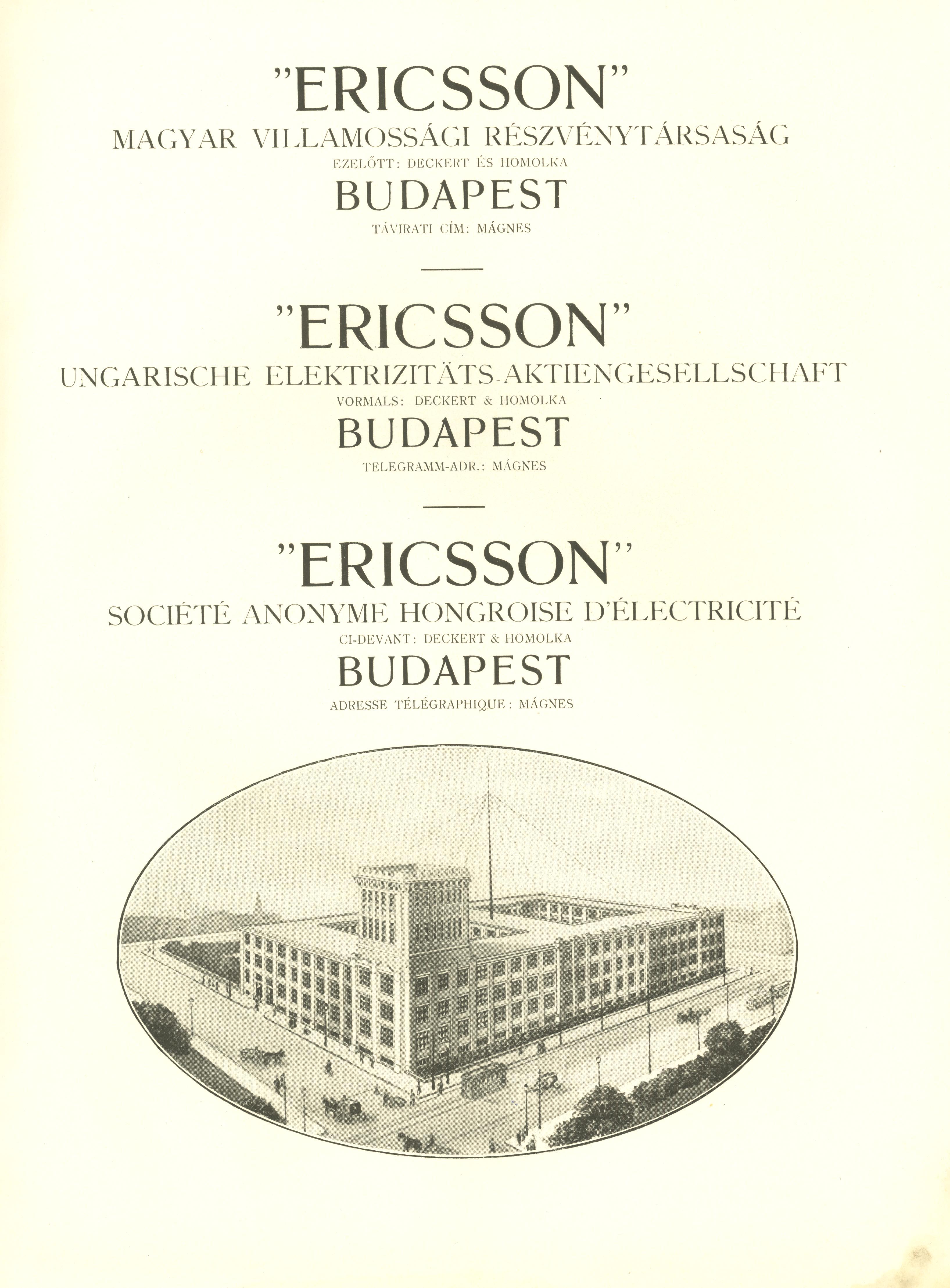 Ericsson katalógus 1913